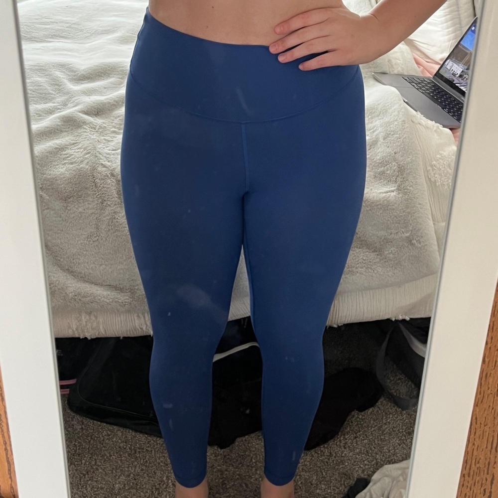 bright blue lululemon leggings